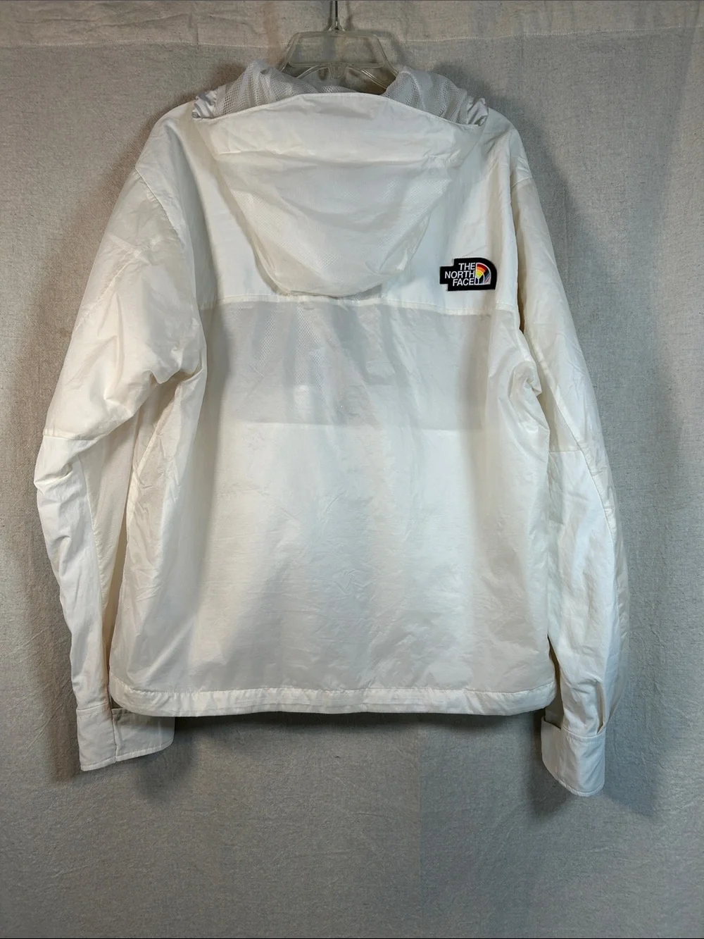 The North Face White Hooded Windbreaker Jacket